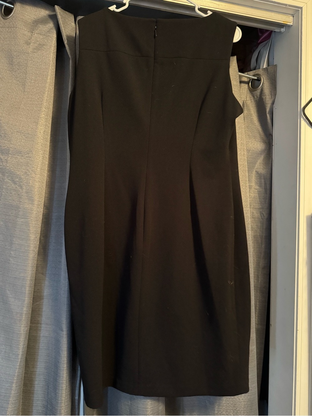 Calvin Klein Sleeveless Diagonal Pleat Sheath Dress Black